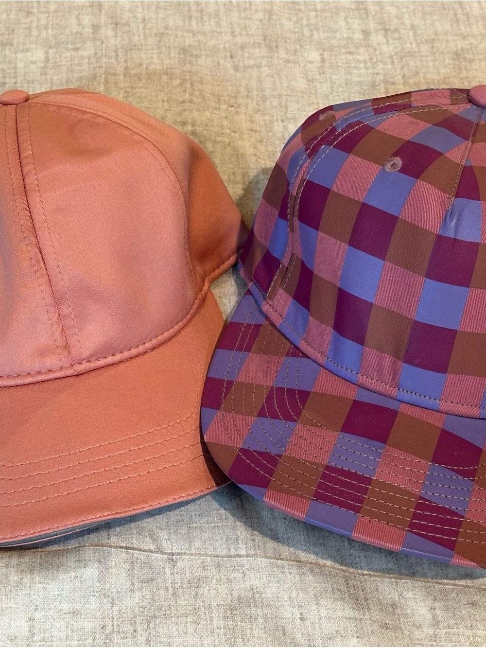 Women's Stylish Plaid Purple-Pink and Pink Baseball Caps